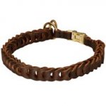 Leather Dogue de Bordeaux Choke Collar with Braids