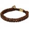 Leather Dogue de Bordeaux Choke Collar with Braids