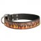 Handpainted Leather Dogue de Bordeaux Collar with Red Flames