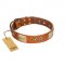 "Perfect Blend" FDT Artisan Tan Leather Dogue de Bordeaux Collar 1 1/2 inch (40 mm) wide
