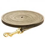 Long Leather Dogue de Bordeaux Leash for Tracking, Training and Walking