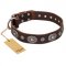 "Extra Pizzazz" FDT Artisan Adorned Brown Leather Dogue de Bordeaux Collar