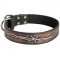Handpainted Leather Dogue de Bordeaux Collar with Barbed Wire Drawing