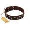 "Shadow Warrior" FDT Artisan Mystic Brown Leather Dogue de Bordeaux Collar with Runes