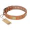 "The Middle Ages" FDT Artisan Handcrafted Tan Leather Dogue de Bordeaux Collar