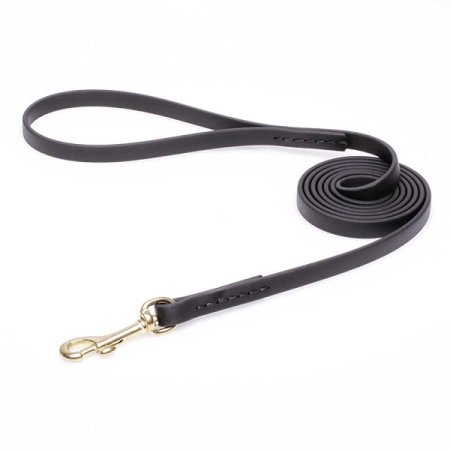 Black Biothane Dogue de Bordeaux Leash for Walking, Tracking