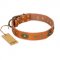 "Dandy Pet" FDT Artisan Handcrafted Tan Leather Dogue de Bordeaux Collar