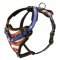 American Flag Painted Leather Dogue de Bordeaux Harness for Agitation Training