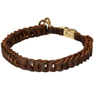 Leather Dogue de Bordeaux Choke Collar with Braids