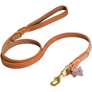 Walking and Training Leather Dogue de Bordeaux Leash with Comfy Handle