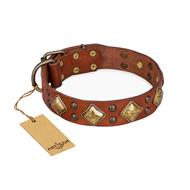 "Flight of Fancy" FDT Artisan Adorned Leather Dogue de Bordeaux Collar