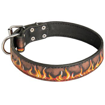Leather Dogue de Bordeaux Collar Designer for Dog Walking and Training
