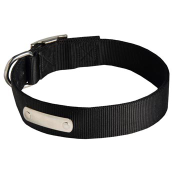 Nylon Dogue de Bordeaux Collar with Identification Tag