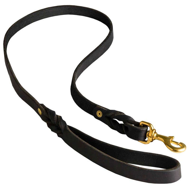 Walking Training Leather Dogue de Bordeaux Leash Braided