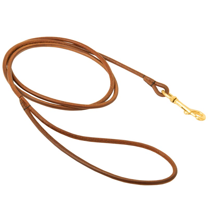 Round Leather Dogue de Bordeaux Leash for Dog Shows