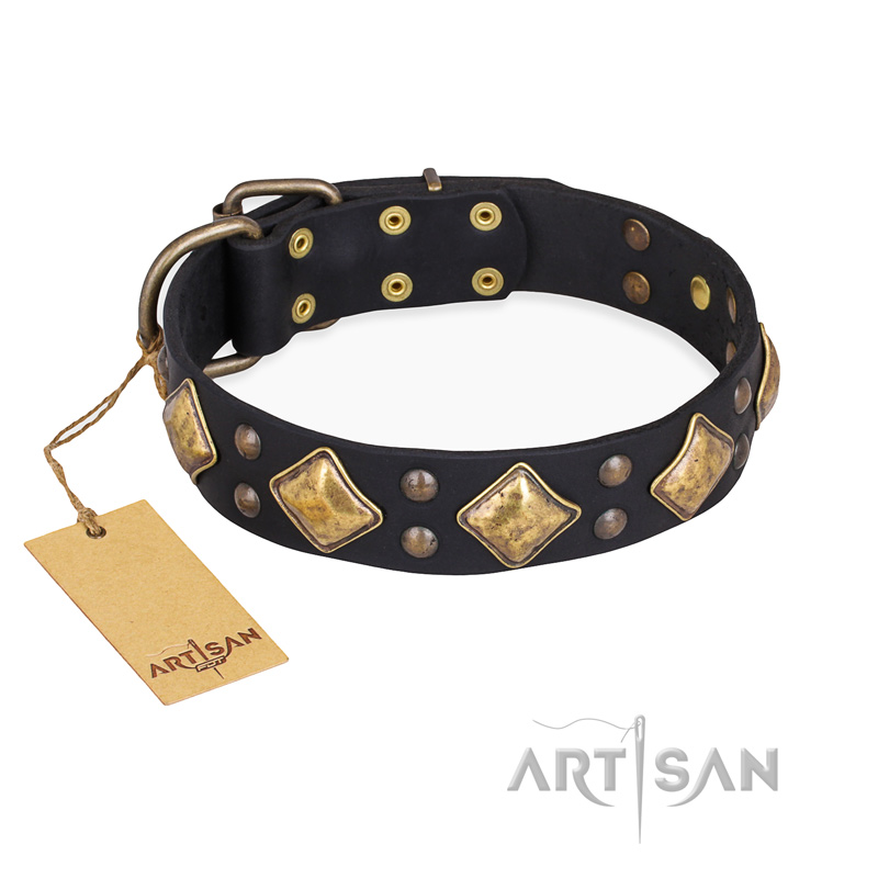 "Fancy-Schmancy" FDT Artisan Studded Leather Dogue de Bordeaux Collar